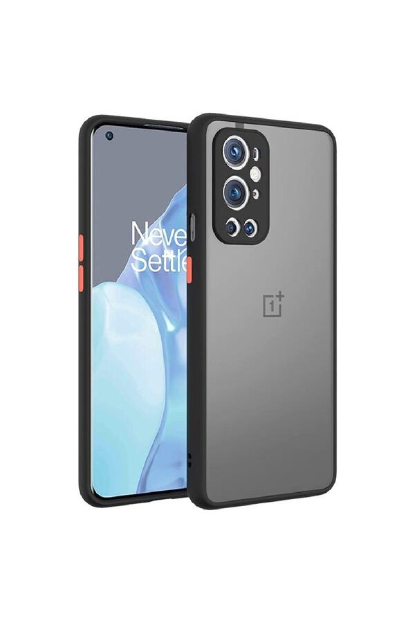 Fibaks-حافظة هاتف OnePlus 9 Pro غير لامعة مضادة لبصمات الأصابع وحماية الكاميرا من السيليكون الصلب مع مفاتيح ملونة 1