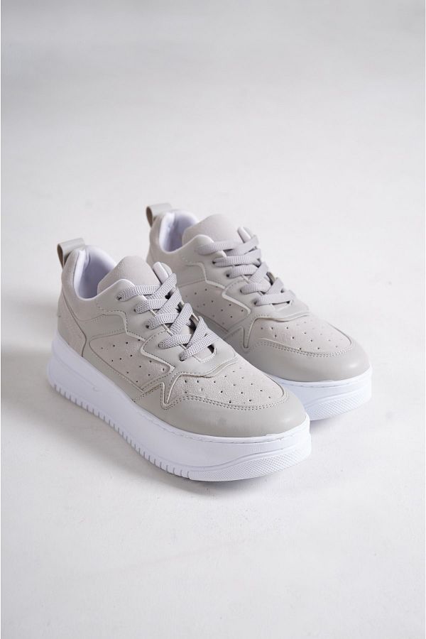 Joy Woman AL NA Lace Up Orthopedic Sole Women s Sneaker Casual Shoes BT Gray Trendyol