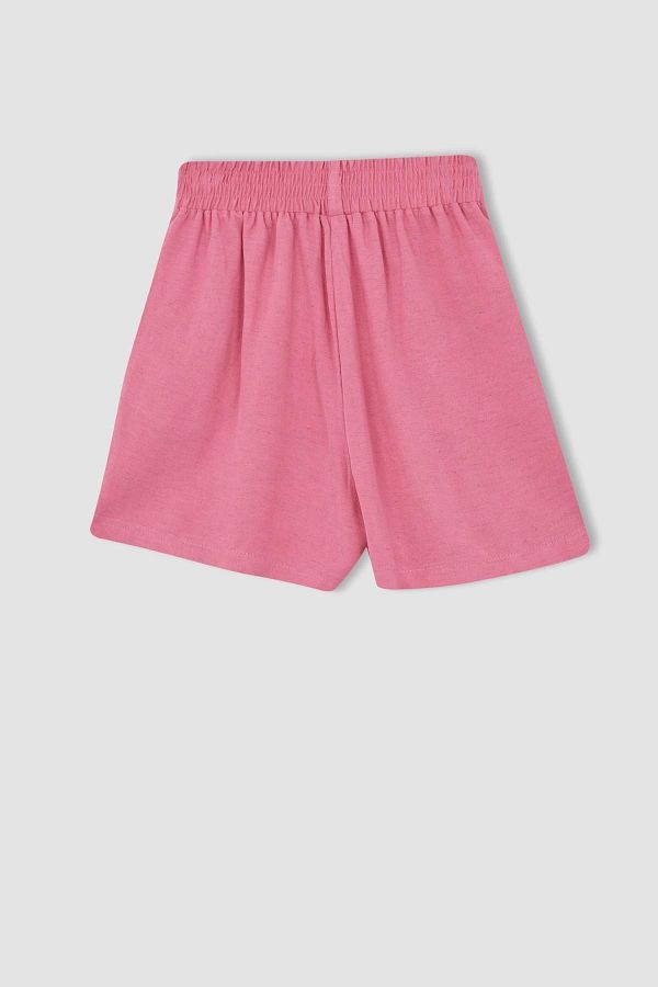DeFacto-Relax Fit Regular Waist Linen Blended Shorts W5320az22sm 1