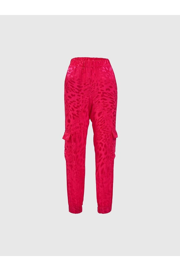 Juste Studio-Patterned Fuchsia Elastic Trousers 1