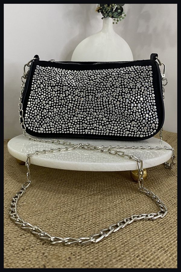 Suede bag with chain strap clearance
