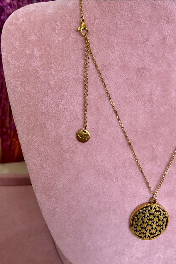 D B Jewelry Flower of Life Steel Necklace Medium Size Trendyol
