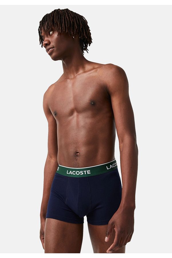 Lacoste Boxershorts 3er Set kurze Boxershorts CASUAL MARINE mit Kontrast Bund Trendyol