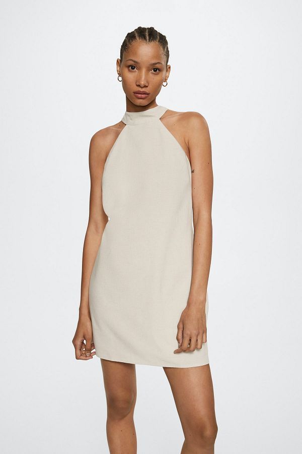 MANGO Beige Women s Dress 37001186 Trendyol