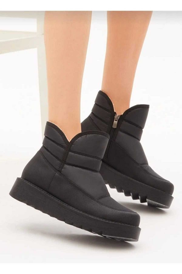 STOKS SHOES STORE Women s Comfortable Fit Short Snow Boots with Fur Inside Rubber Sole Trendyol