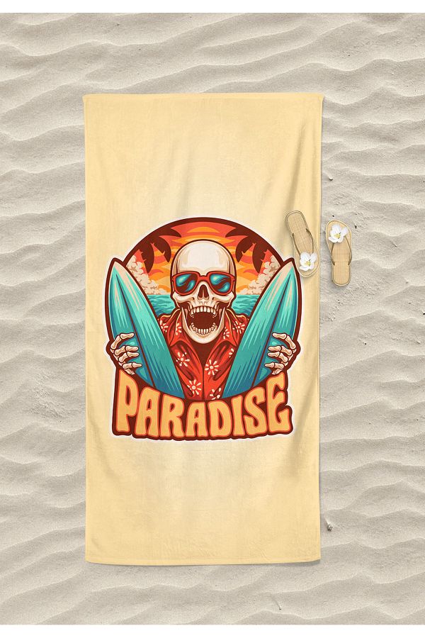 Erays Home-Scull Pattern Printed Beach Bath Towel 1