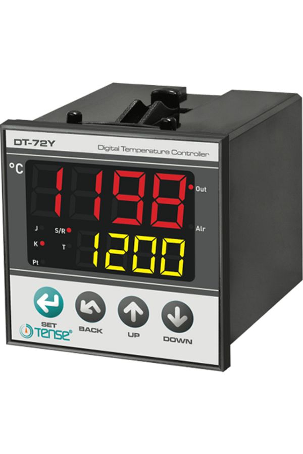 TENSE-DT-72Y جهاز التحكم في درجة الحرارة الاختياري 72 × 72 J، K، S، R، T، Pt100 2x4 Dijit 7 Segment 1
