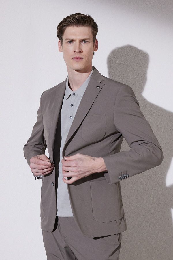 BROOKS BROTHERS-Мъжко яке Camel Slim Fit Mono Deck Pocket Performance 1