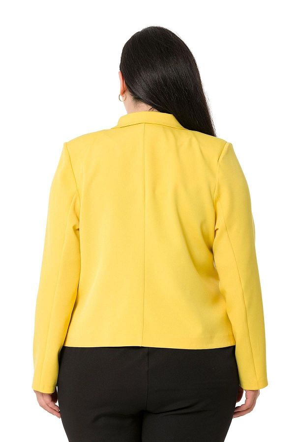DISENTIS MODEST Plus Size Jacket Yellow Plus Size Trendyol