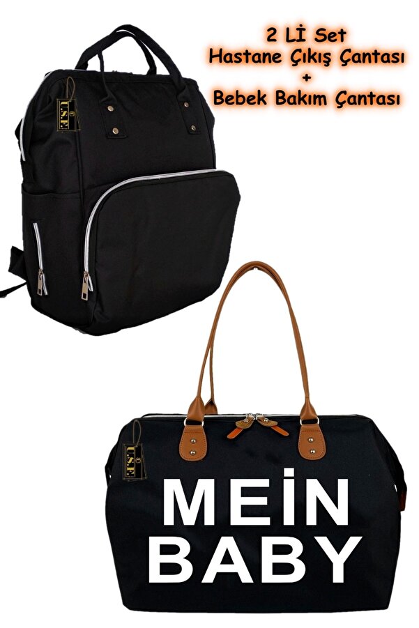 USF Anne Bebek Bakım Sırt Çantası Hastane Çıkış Çantası 2 Li Set
