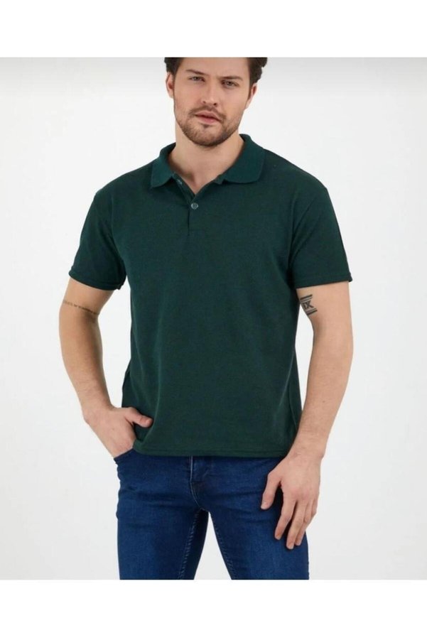 Yakalaa Polo Neck Short Sleeve White T-Shirt Cotton Short Sleeve Polo Neck Khaki