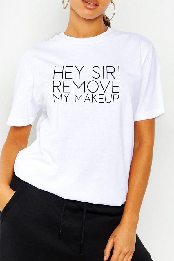 Mack-تي شيرت HEY SIRI (Boyfriend) للسيدات WBR101 1