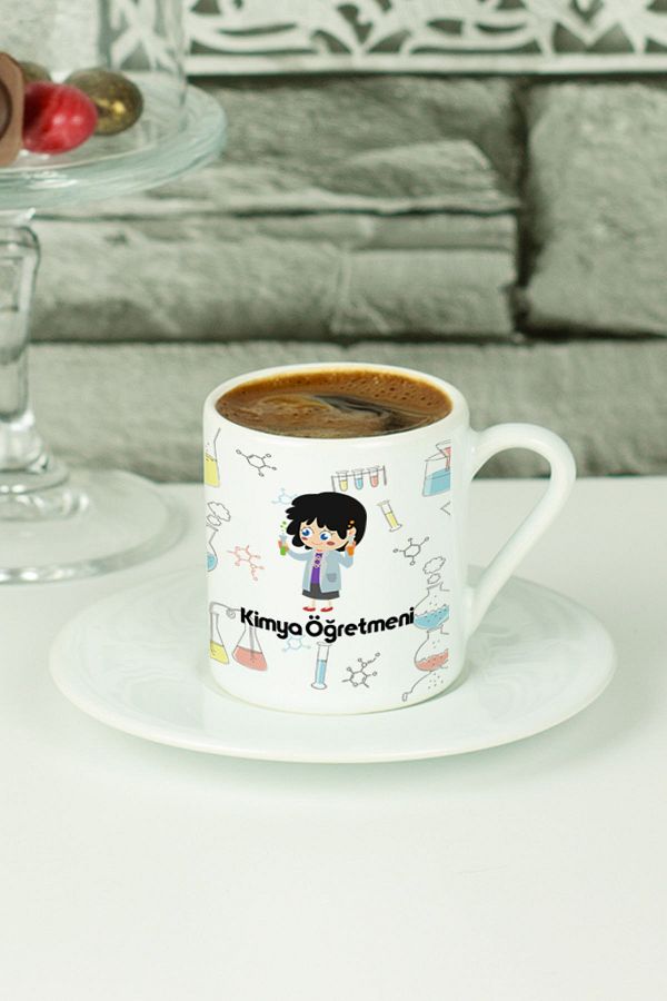 Hediyelen-Chemistry Teacher Turkish Coffee Cup White 1