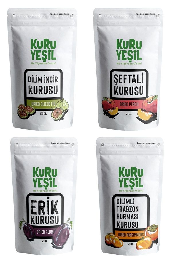 Kuru Yeşil-Dried Fruit Fragrance Box - 250 g (Dried Figs - Dried Plums - Paradise Dates - Dried Peaches) 1