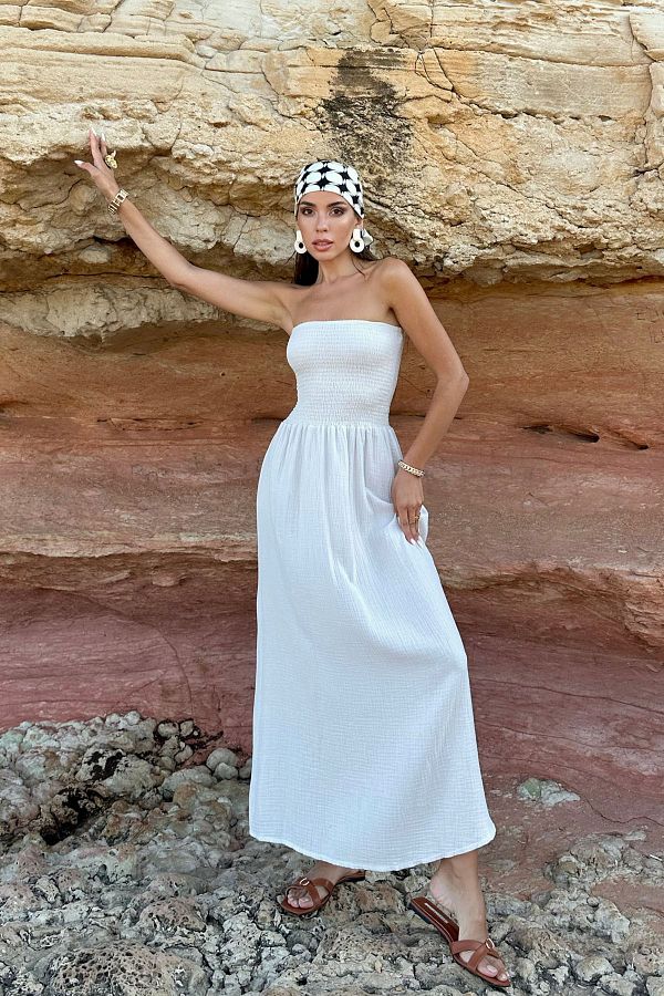 Strapless elastic dress new arrivals