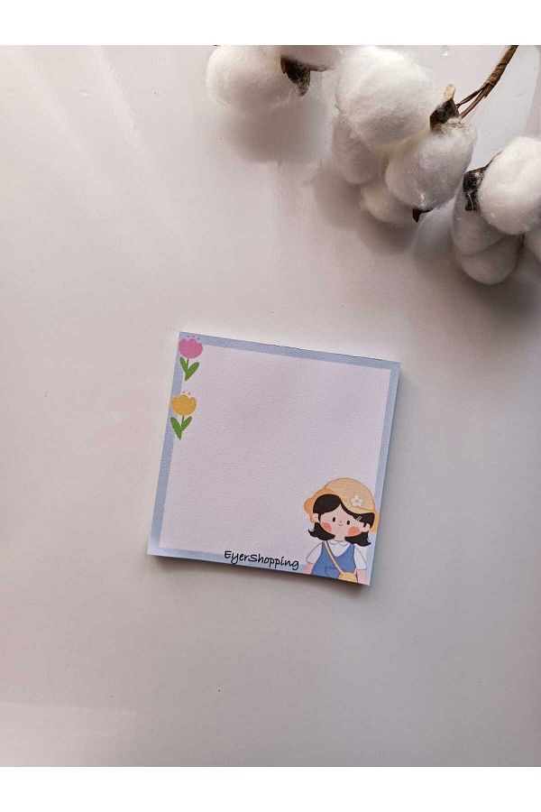 EyER Shoping-Various Figures Patterned Memopad Notepad Memo Pad Check Pluck Glue Notebook Purple 1