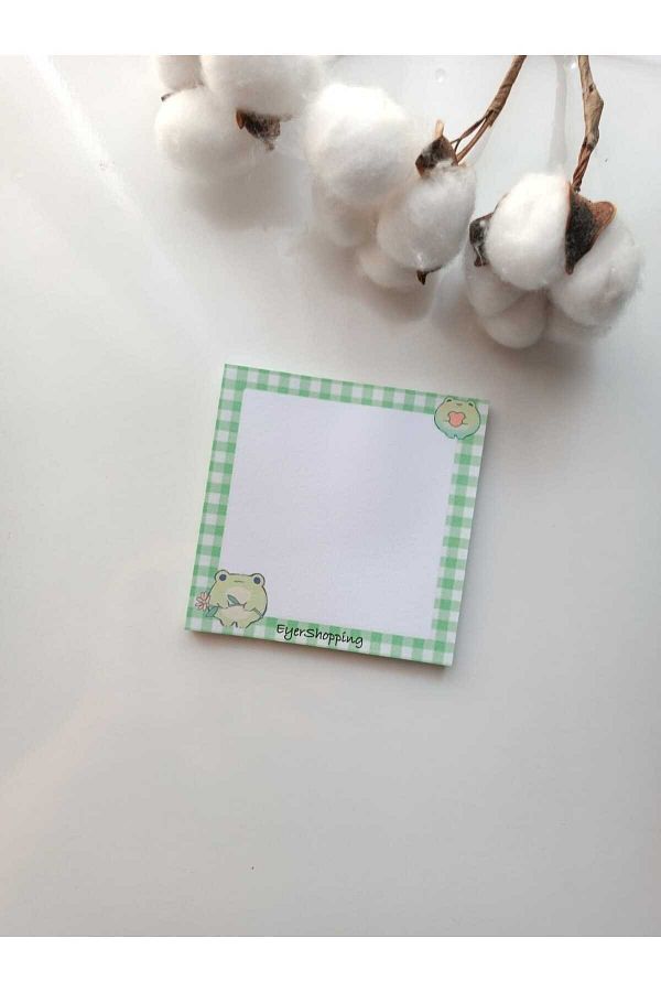EyER Shoping-Various Figures Patterned Memopad Notepad Memo Pad Check Pluck Glue Notebook Green 1