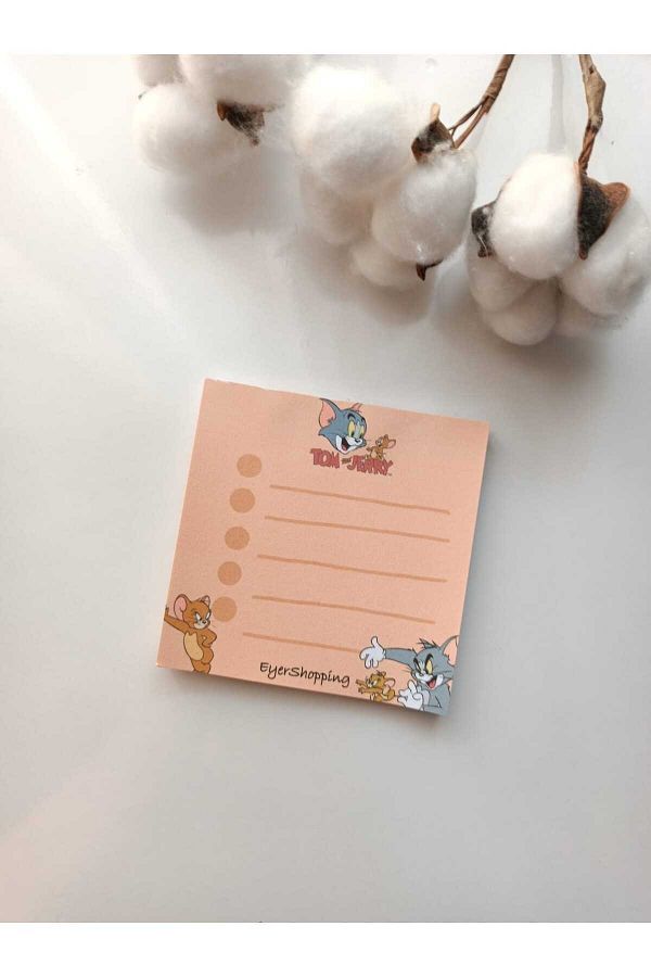 EyER Shoping-Various Figures Patterned Memopad Notepad Memo Pad Check Pluck Glue Notebook Orange 1