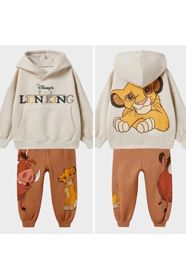 Keywest Kids The Lion King Ön Arka Baskılı Oversize Çocuk Eşofman Takımı fotoğrafı 1