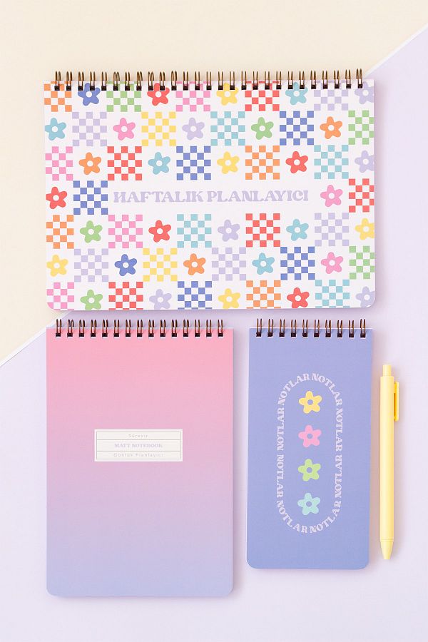 Matt Notebook-Spiral Desktop Planner Set of 3 1