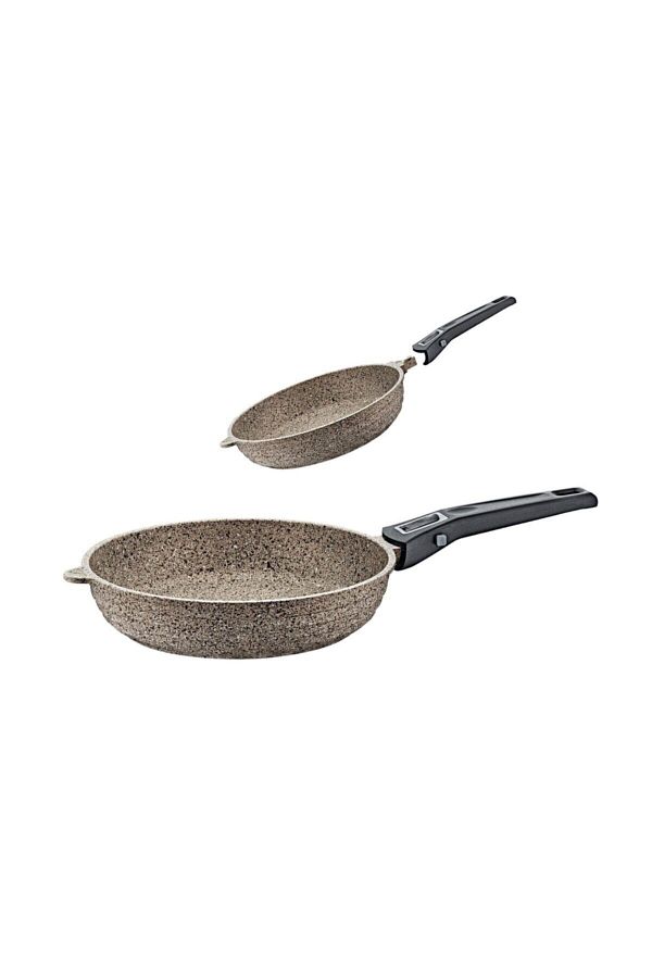 OMS PASLANMAZ-3284 Cast Iron Pan Set with Removable Handle 1