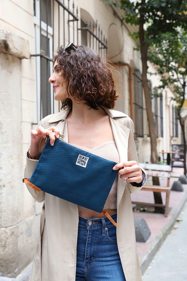 Petrol blue clutch bag clearance