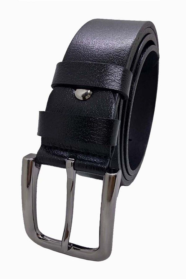 Gutiero-Curea pentru bărbați sport din piele naturală neagră 4 cm 1