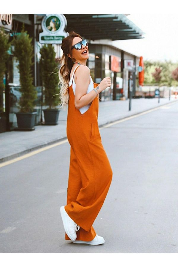 Orange overalls dress cheap