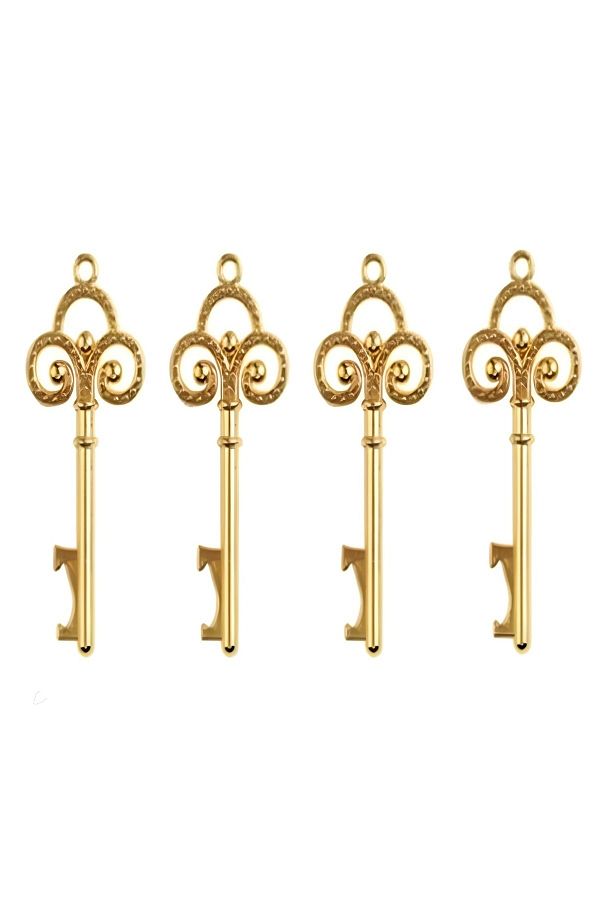 Sensoria-4-Piece Decorative Love Key - Gazoz, Soda and Bottle Opener Gold 1