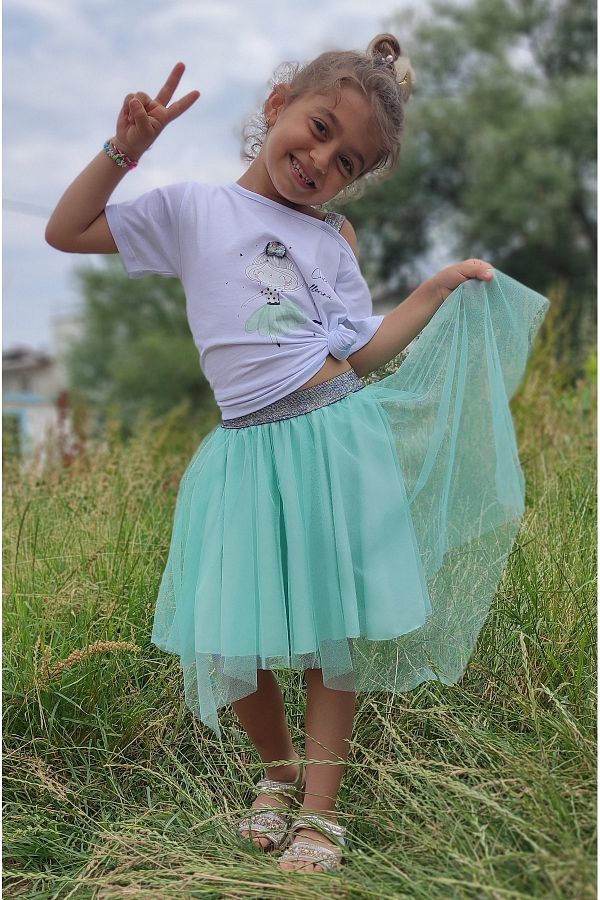 T shirt with tulle skirt outlet