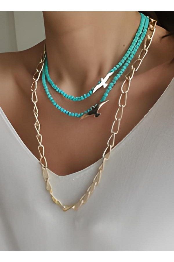 Double seagull necklace sales