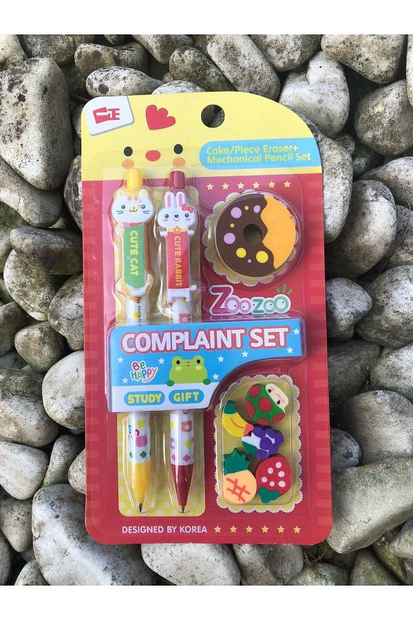 Hyd-Pencil Eraser Set Set with Pencils and Many Different Erasers School Educational Set 1