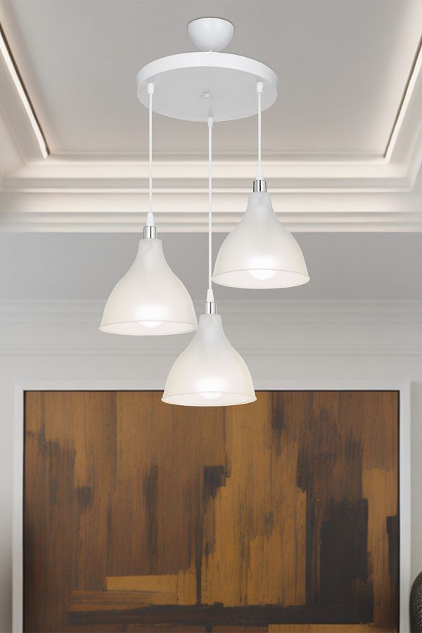 AG LightDesign-Transparent White Pendant Lamp Chandelier Bedroom Living Room Kitchen Hallway Lamp 1