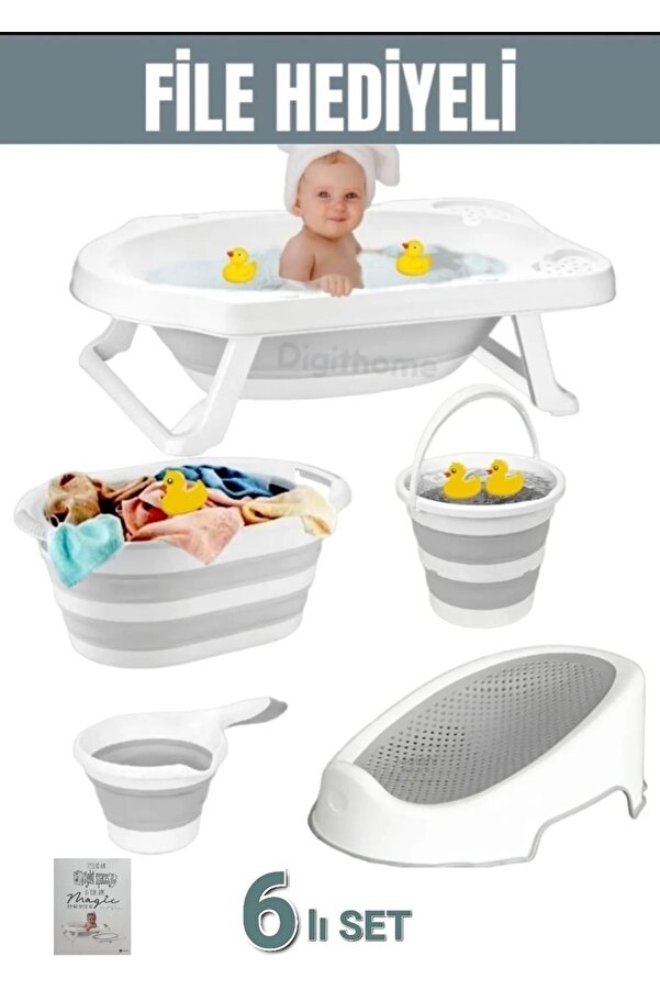Freebebek 6'lı Bebek Küvet Set (FİLELİ) CM-6 PARÇA BEBE SETI KATLANIR