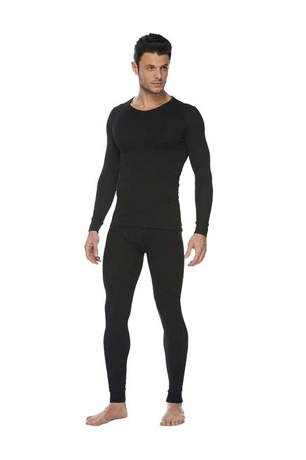 Asker Kolisi-Black Thermal Underwear Top and Bottom Set 1