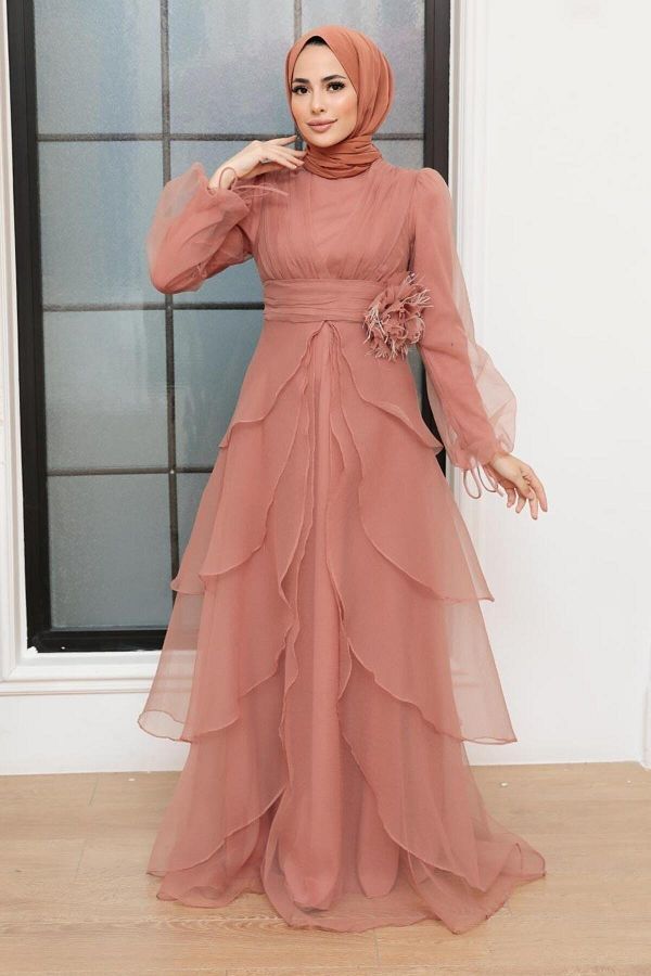 Neva Style Hijab Evening Dress Layered Tile Hijab Evening Dress 22480krmt Trendyol