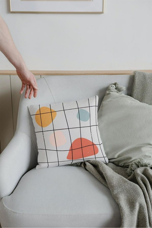 NT Handmade-Zippered Single Abstract Patterned Double Sided Printed 42x42cm Cotton Woven Throw Pillow Case 1