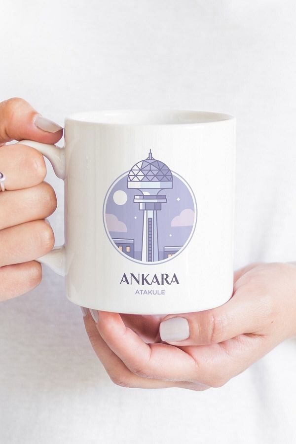 SaltanArt-Atakule Ankara Themed Special Design Porcelain Mug 1