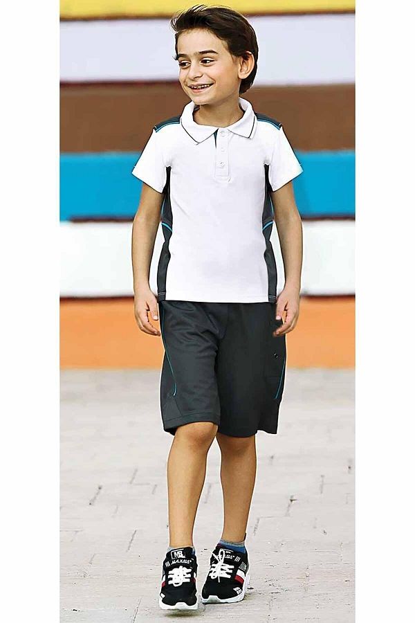 GALLİPOLİ-9723 Boy's Polo Neck Short Sleeve T-Shirt Shorts Tracksuit Set 5-12 Years 9723 1