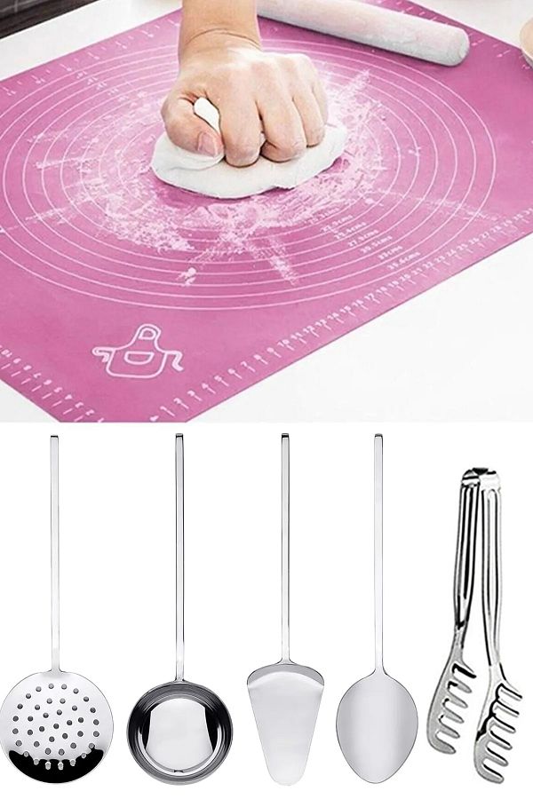 Trouvaille-Presentation Preparation Set Dough Rolling Mat Colander Spatula Ladle Batch Set Kitchen Preparation Products 1