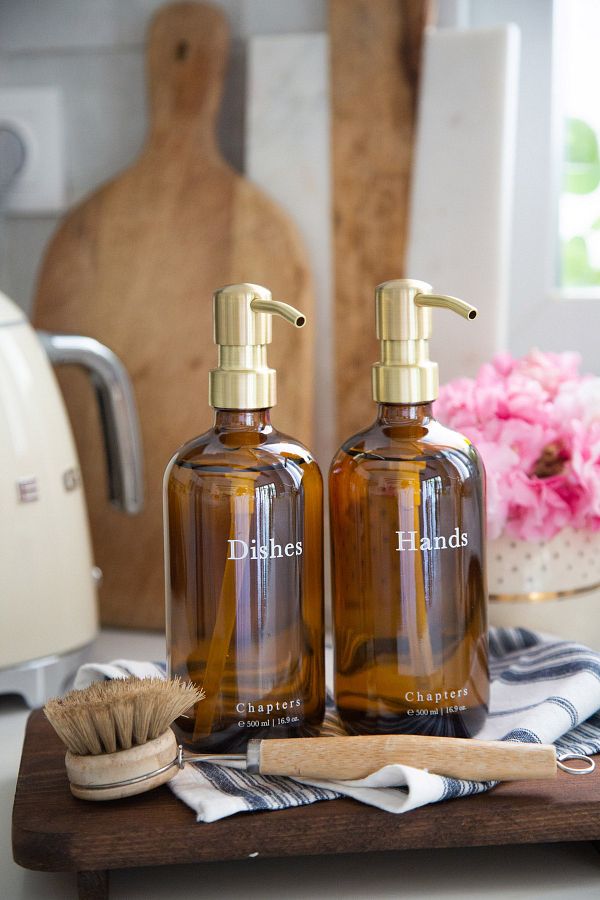 Chapters Glass Liquid Soap Dispenser Set Hands Dishes Trendyol