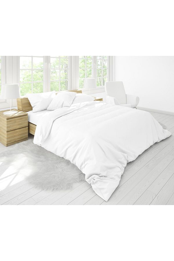 Lotusline-طقم غطاء لحاف مزدوج من القطن الفاخر من Home Ranforce - أبيض 1