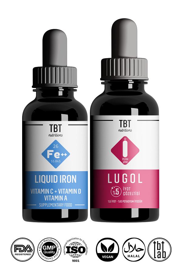 Tabitat Doğal-Lugol 5% Iodine Solution - Iron and Vitamin C-d-a Drop Set 1