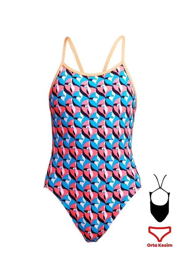 FUNKİTA-Тренировъчен бански Funkita SS Run Fox Run за момичета, тънки презрамки 1