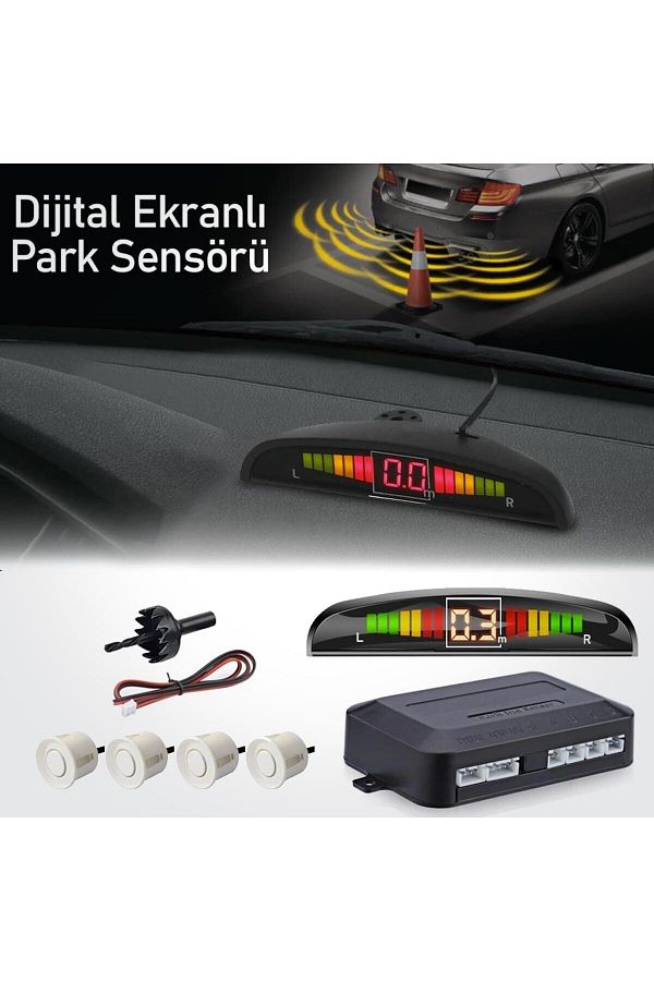 Le Moins Cher-Mercedes Gle Digital Display Vehicle Parking Sensor White Color with Sound Alert 1