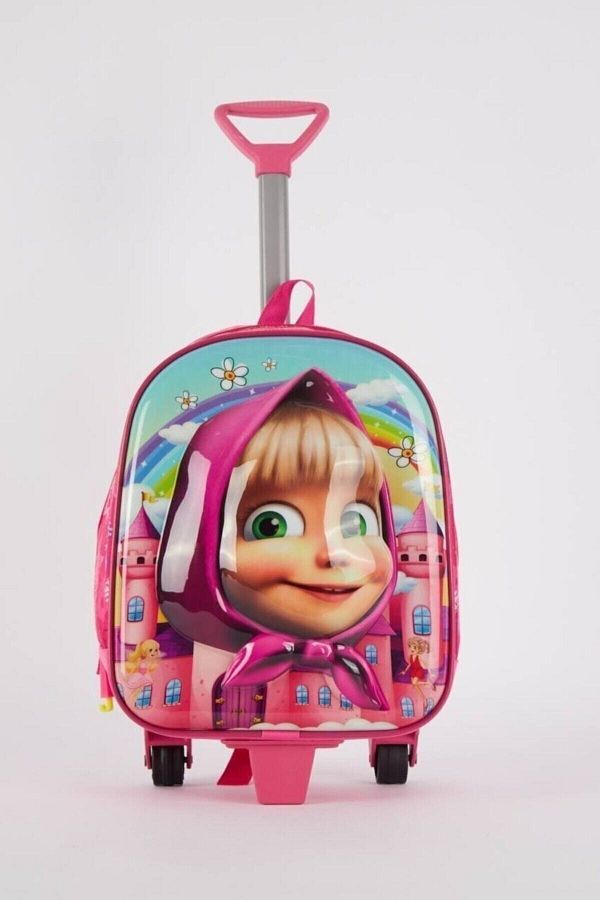 Shopiolog Masha Girl Kindergarten Bag School Bag with Wheels Squeegee Trendyol