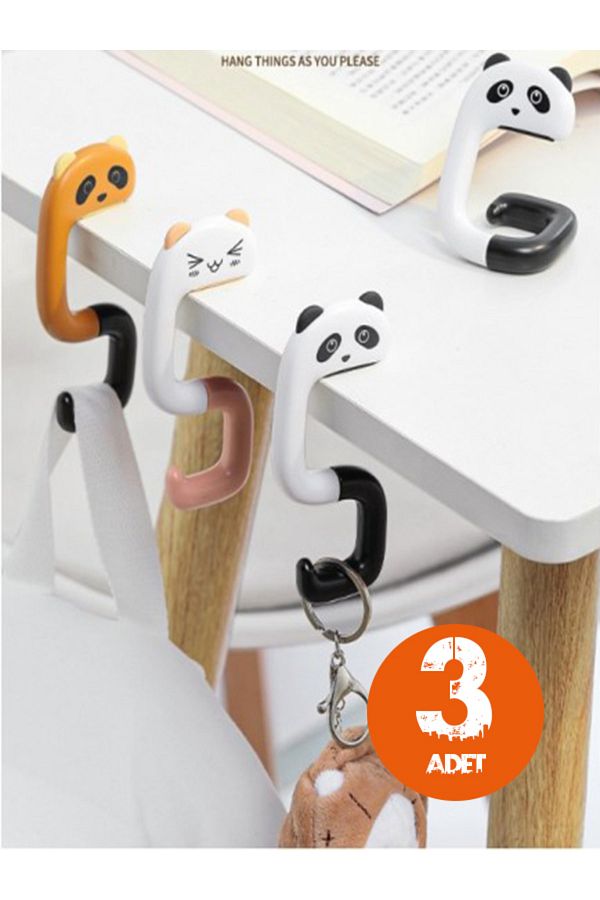 Tor Store Set of 3 Foldable Hook Hanger Multi Purpose Portable Practical Folding Hook Hanger with Animal Figures Trendyol