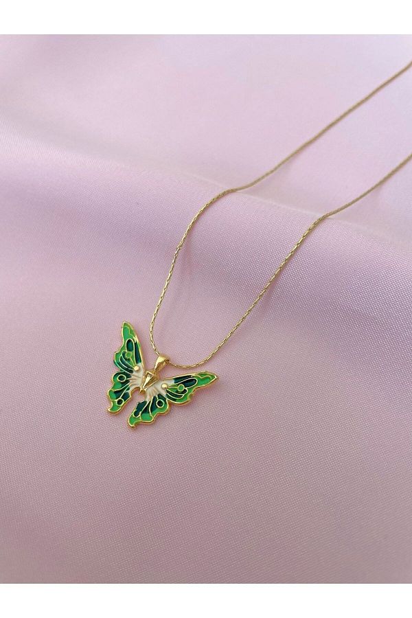 Alexis Carrel Women s Gold Plated Colorful Enamel Barbie Fairytopia Necklace Butterfly Trendyol