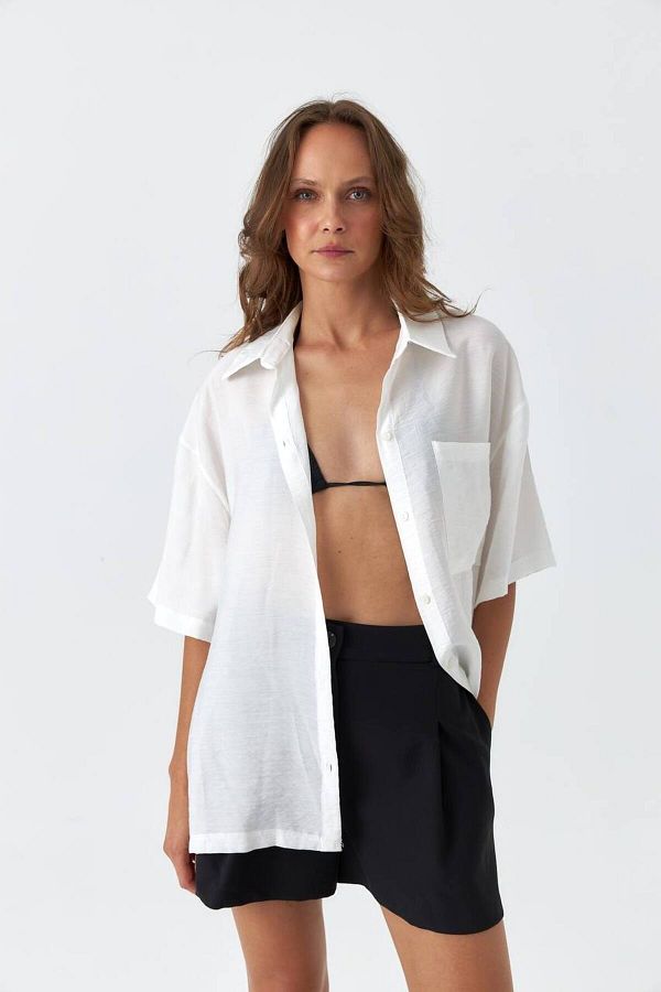 Laluvia-Ecru Oversize modális ing 1