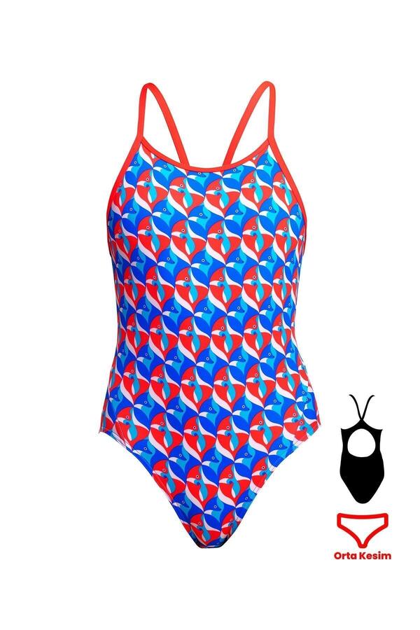 FUNKİTA-Costum de baie Funkita DB Out Foxed pentru antrenament pentru fete, spate diamant 1